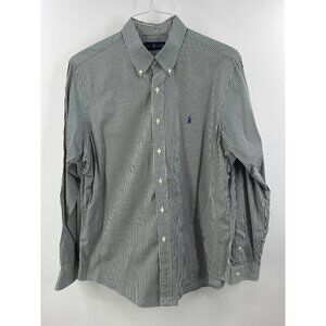 Polo Ralph Lauren Green Stripped Button Down Shirt Size XL